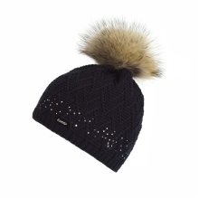 Polar Bear Hat (Pom Pom) Isabella Lux Crystal Anthracite Women